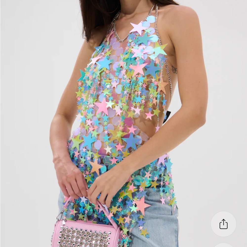 ISO Akira Colorful Star Queen Halter Top